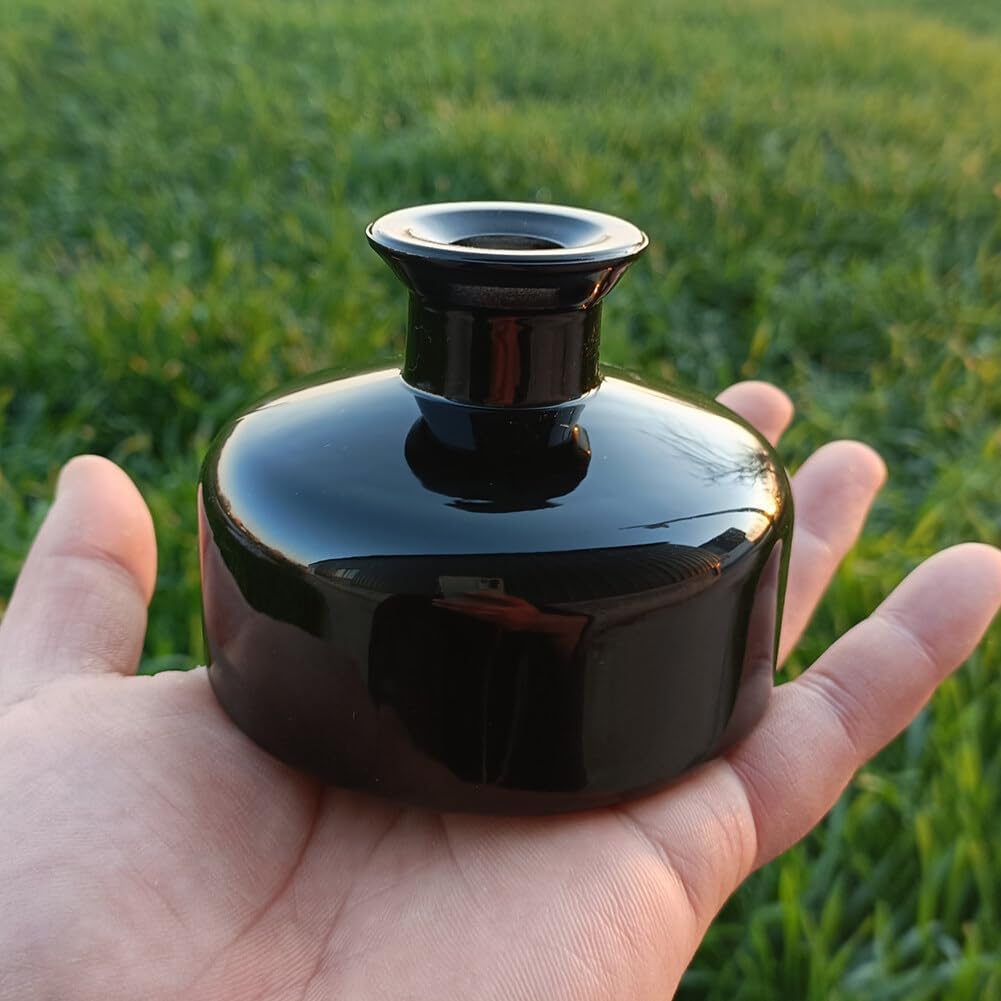 200ml Black Round Glass Diffuser Bottle