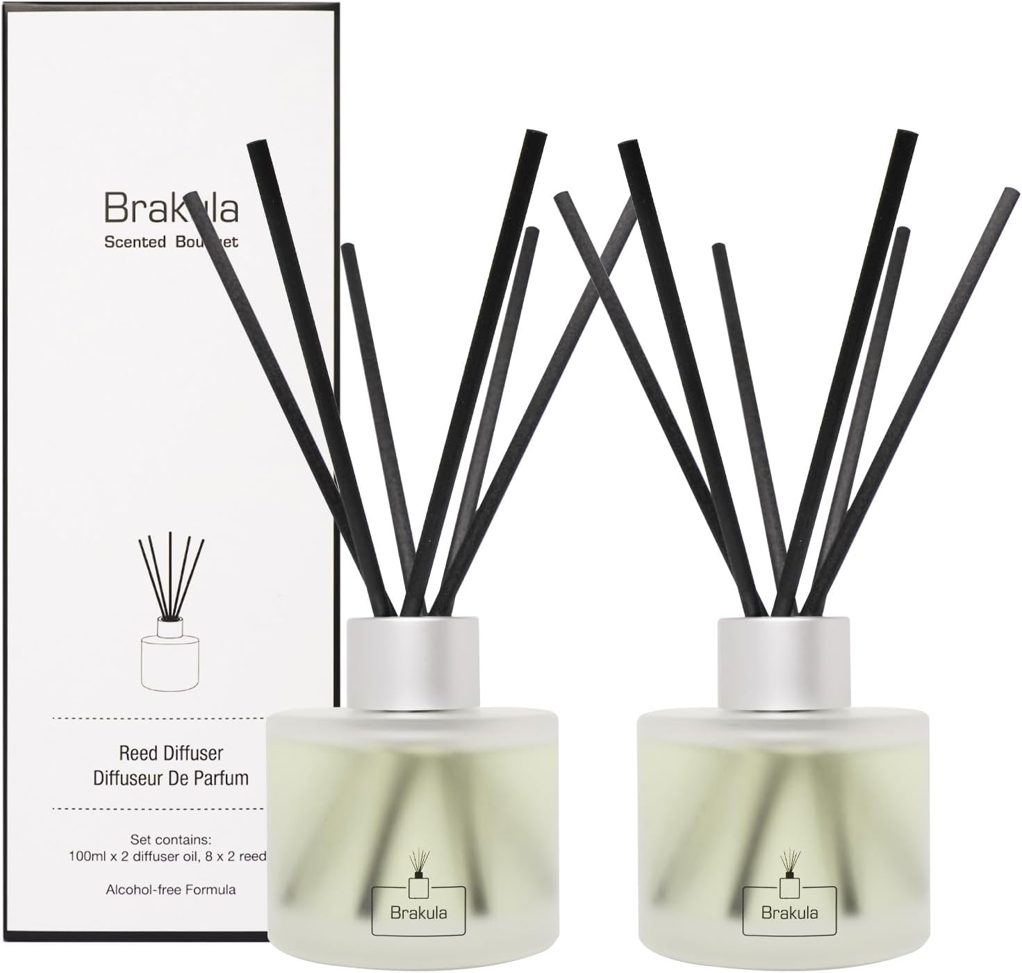 Brakula 2 Pack Reed Diffuser Set - Lemon Verbena Fragrance