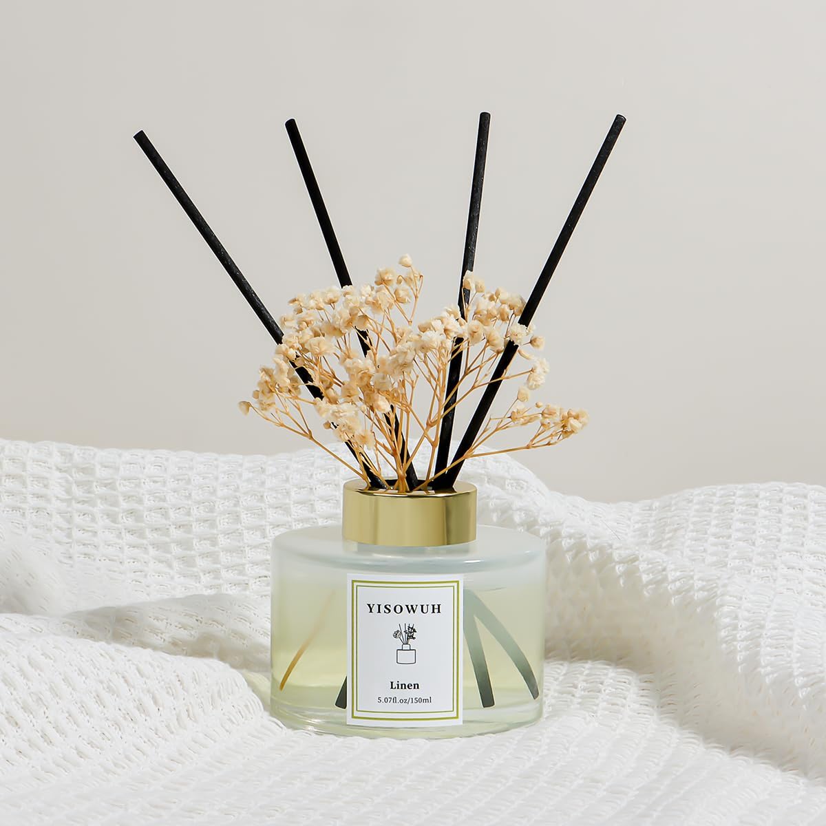 Linen Scent Reed Diffuser Set with 8 Sticks