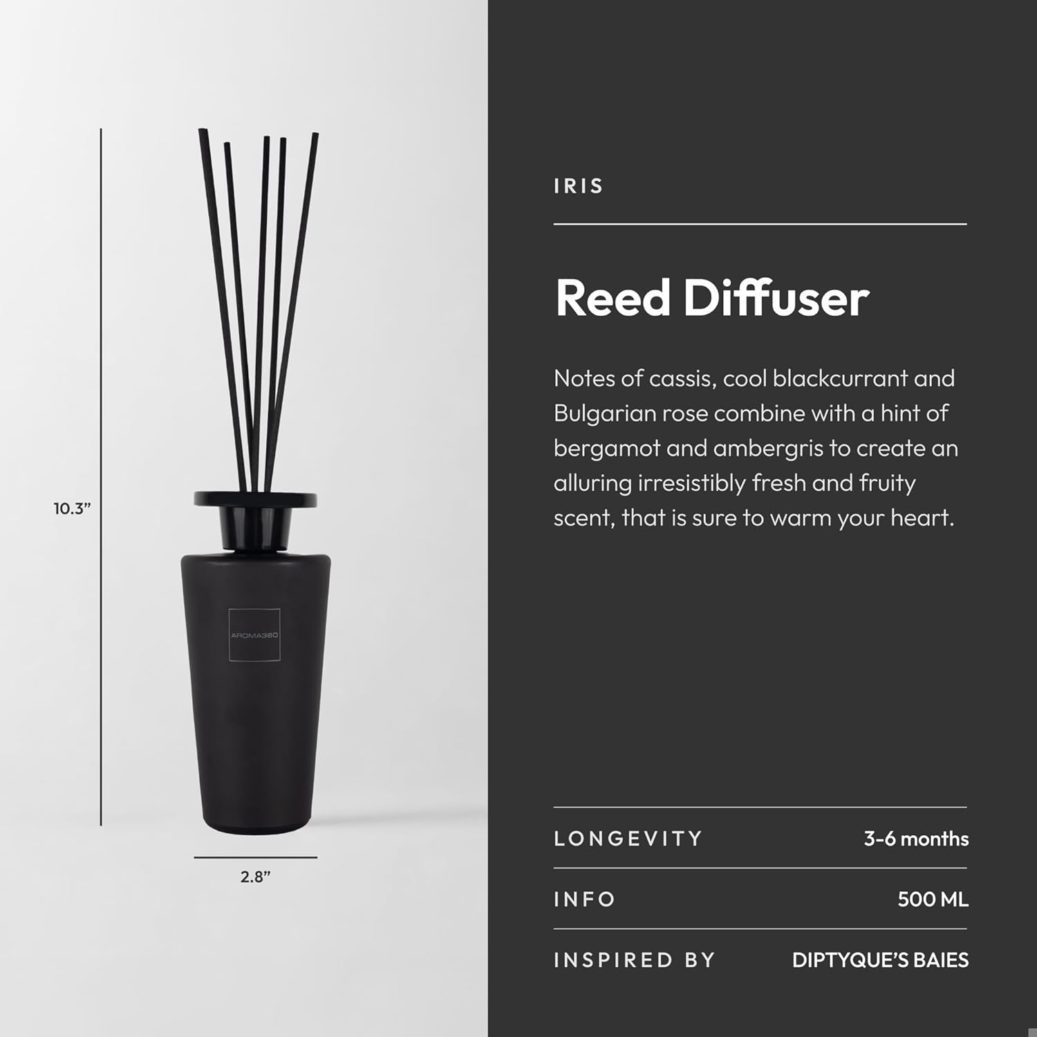 Aroma360 Iris Reed Diffuser Set Luxury 4 Month 500ML
