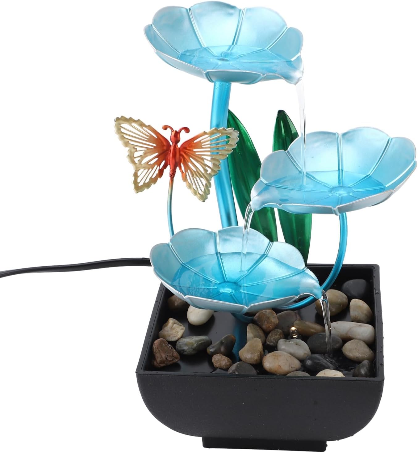 Tomotato Tabletop Fountain with LED Light and USB Pump