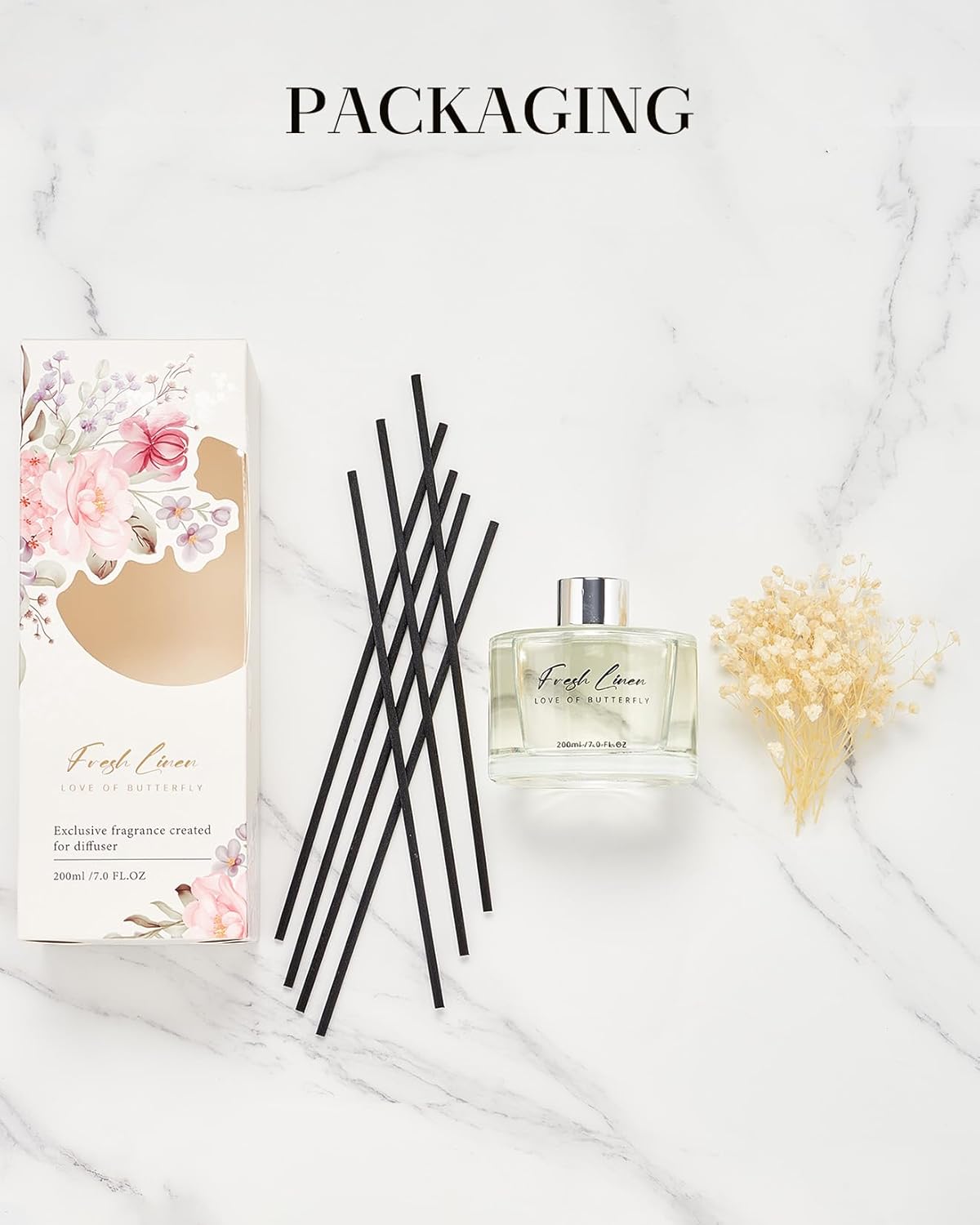 MSENSE Reed Diffuser Set with 7 Sticks 1