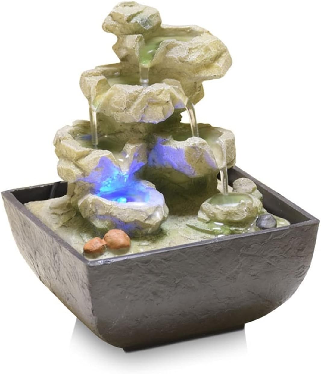 Tomyeus Tabletop Fountain Indoor Water Feature Fengshui Decor