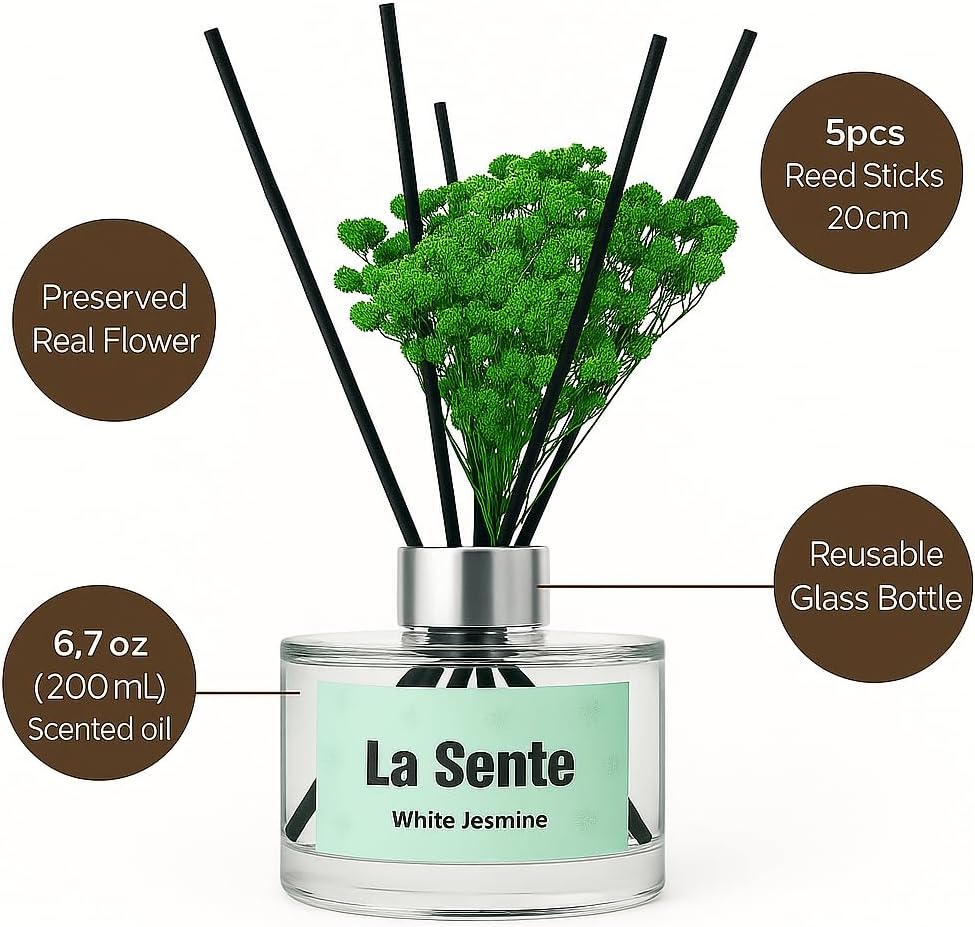 La Sente Reed Diffuser Gift Set with White Jasmine