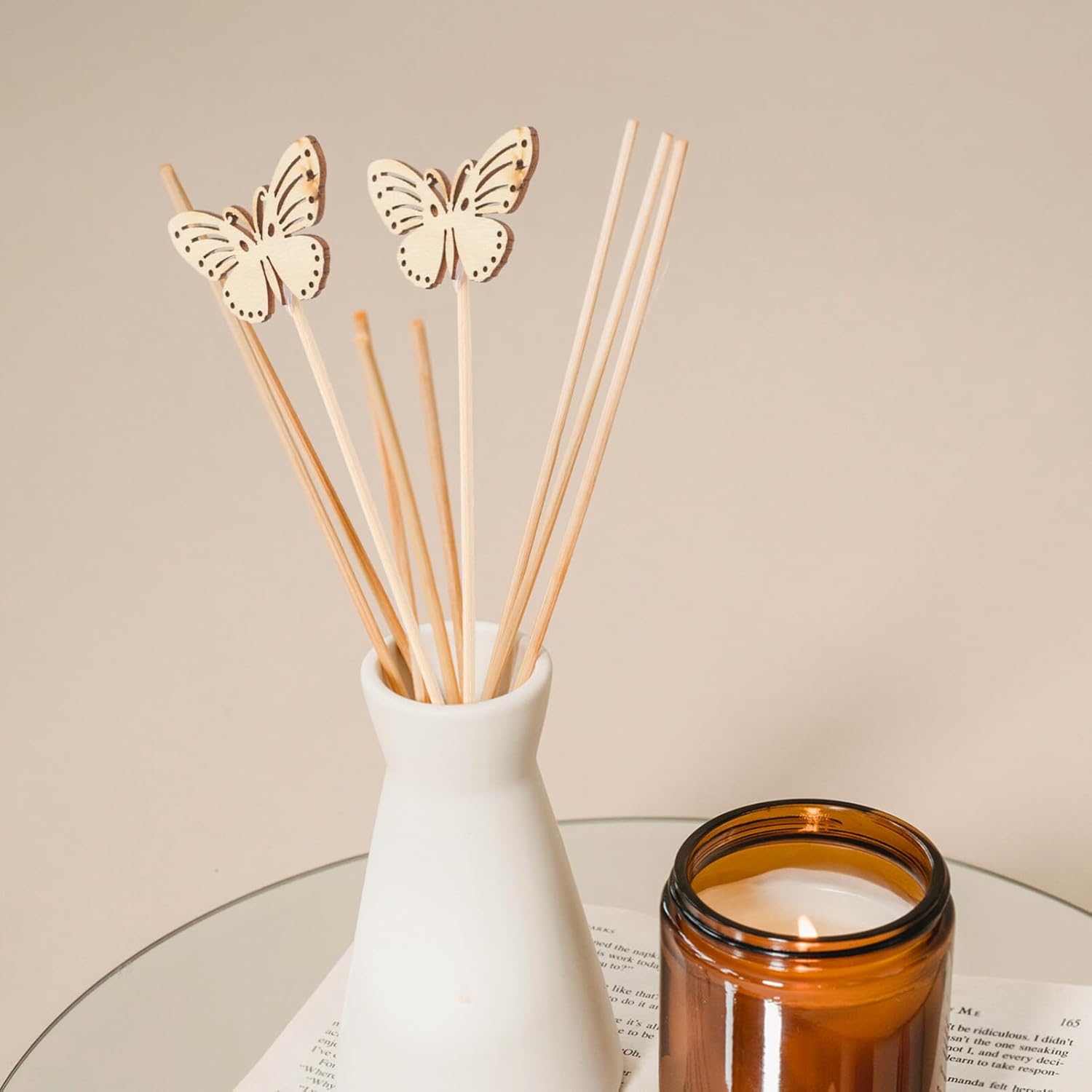 Uonlytech 10pcs Butterfly Reed Diffuser Sticks