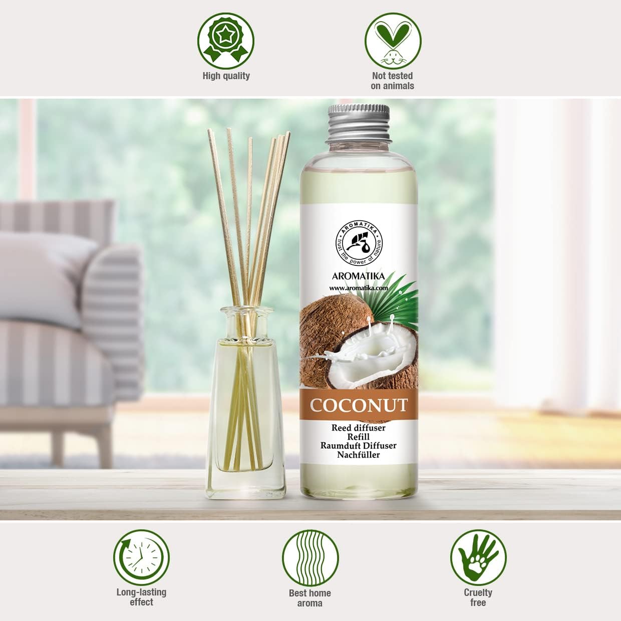 Coconut Scented Reed Diffuser Refill 68 Fl Oz