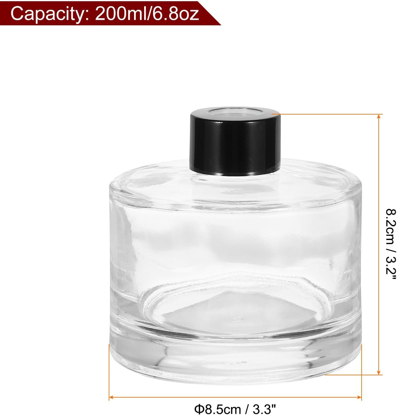 HARFINGTON 2pcs 200ml Glass Diffuser Bottle Set