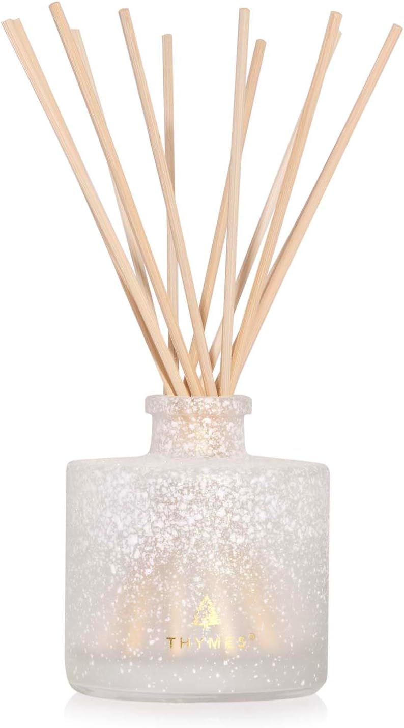 Thymes Frasier Fir Reed Diffuser Set 4 Fl Oz White Flocked