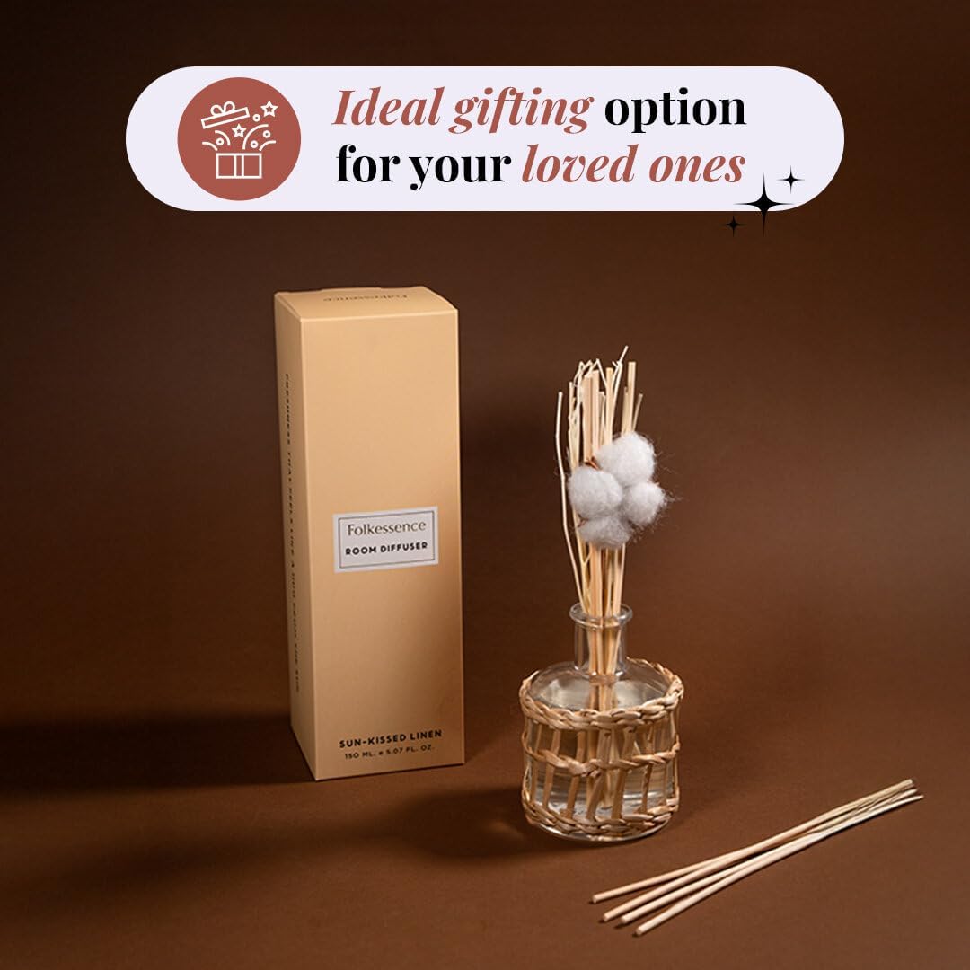 Folkulture Reed Diffuser Set 5 Oz Linen Scent
