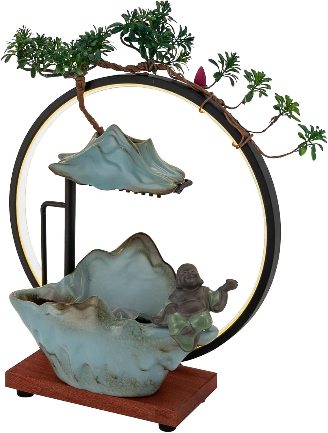 Tabletop Buddha Water Fountain with LED Light