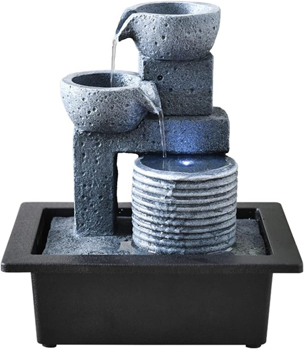 HASMI Tabletop Fountain with Multi-Colored LED Lights