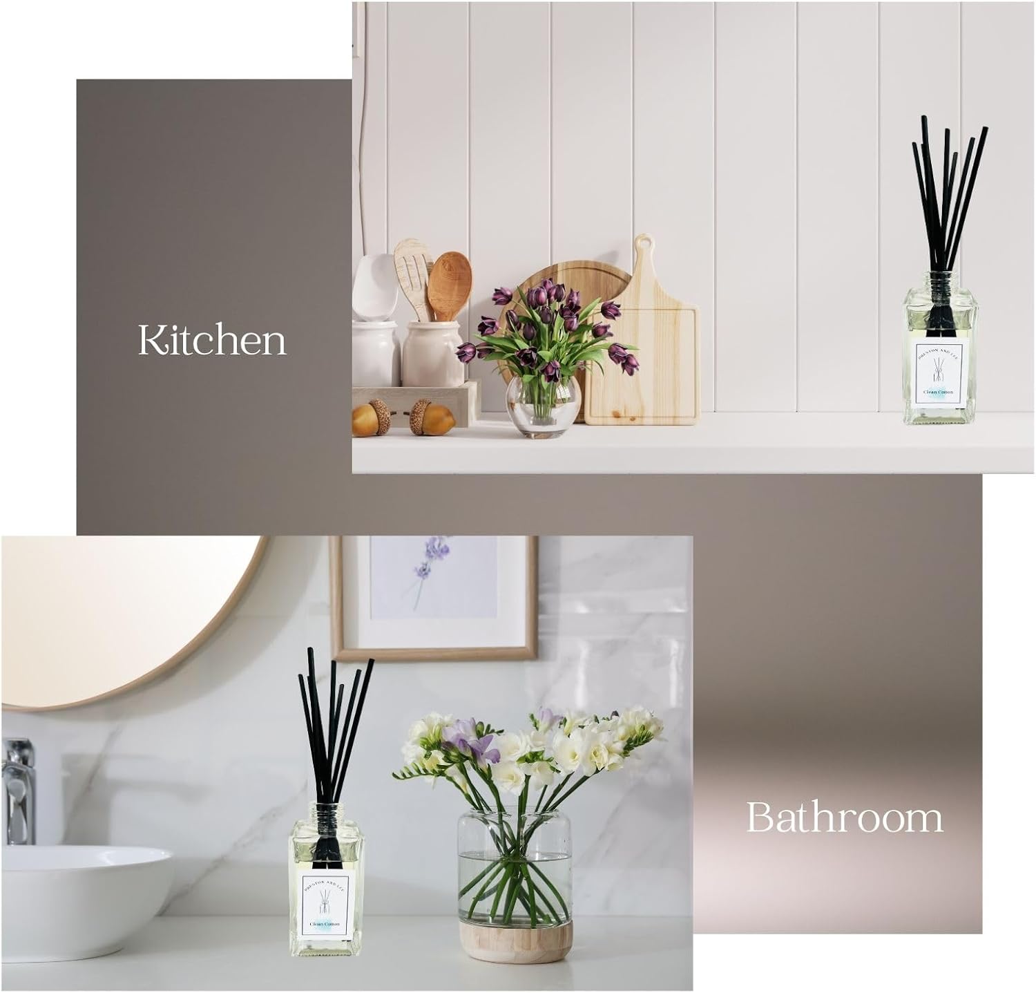 Preston and Lee Reed Diffuser Set 100ml Clean Cotton Scented