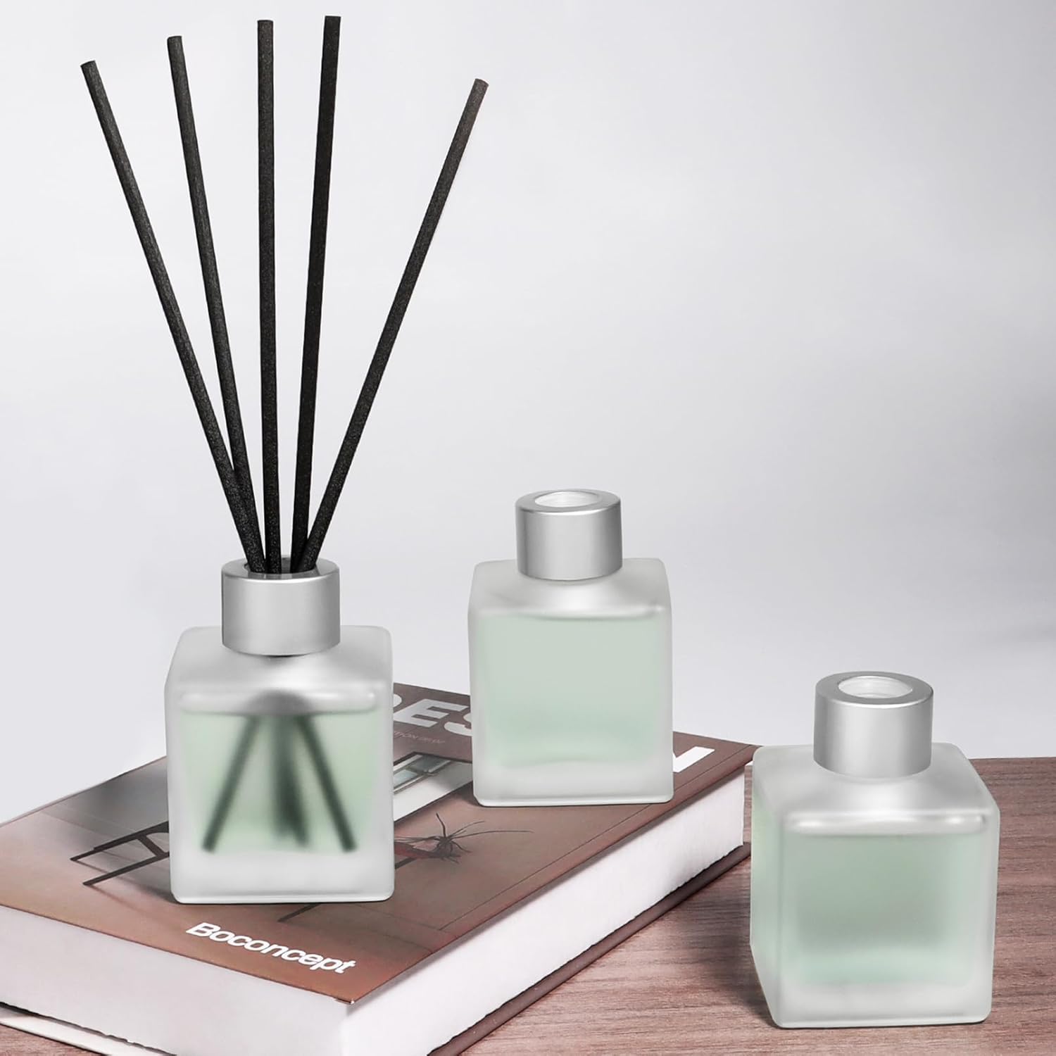 3-Pack Reed Diffuser Set with Rose Lemon Jasmine Essential Oils