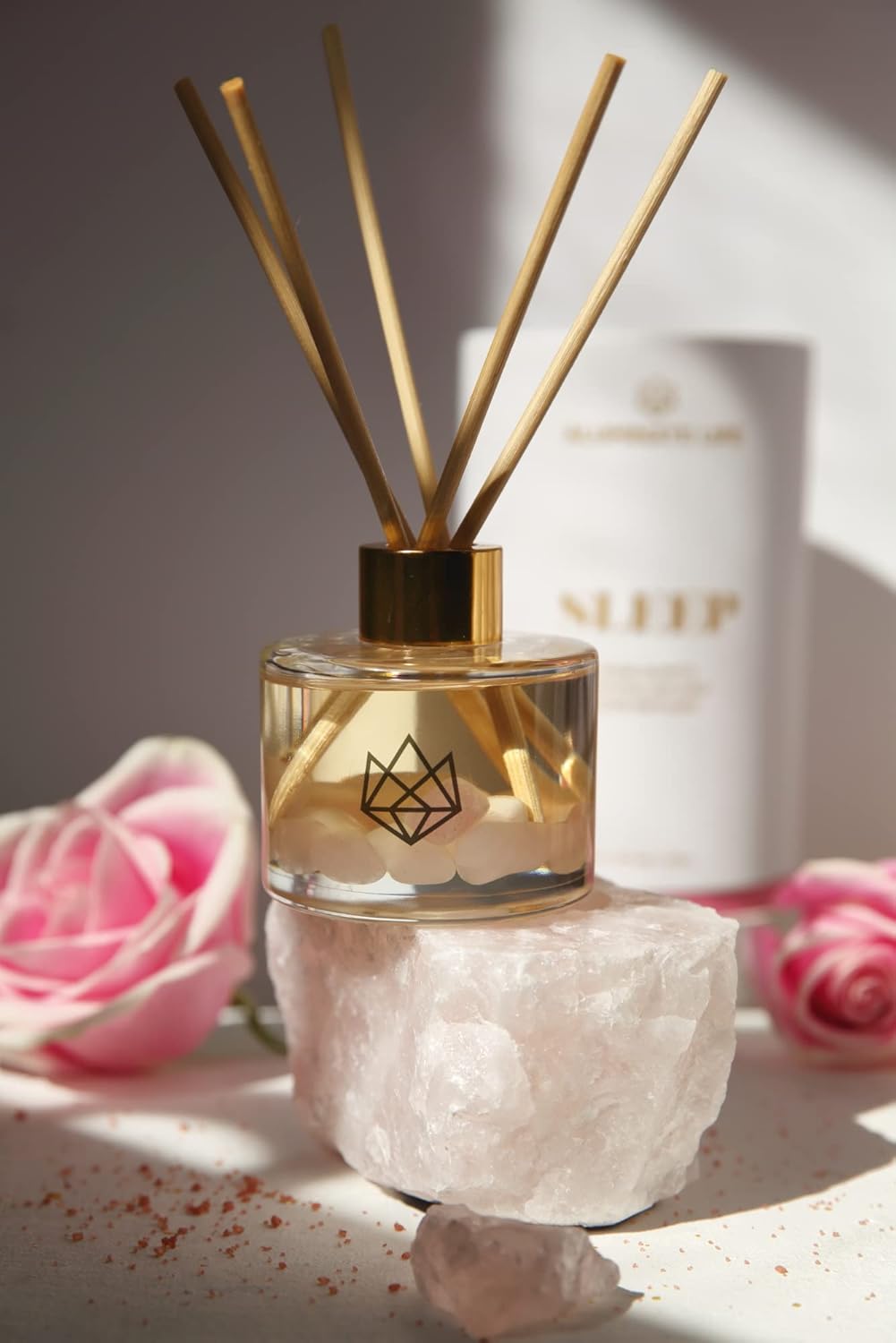 Crystal Infused Reed Diffuser 4 Oz - Sleep Rose Lavender Vanilla