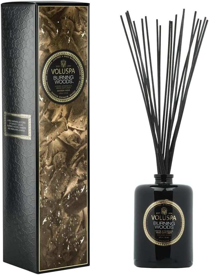 Voluspa Home Fragrance Reed Diffuser Burning Woods 6oz
