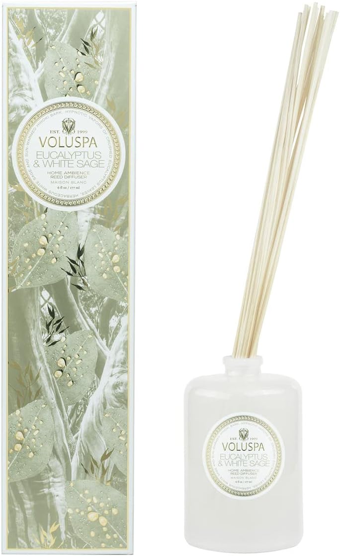 Voluspa Eucalyptus and White Sage Reed Diffuser 6oz
