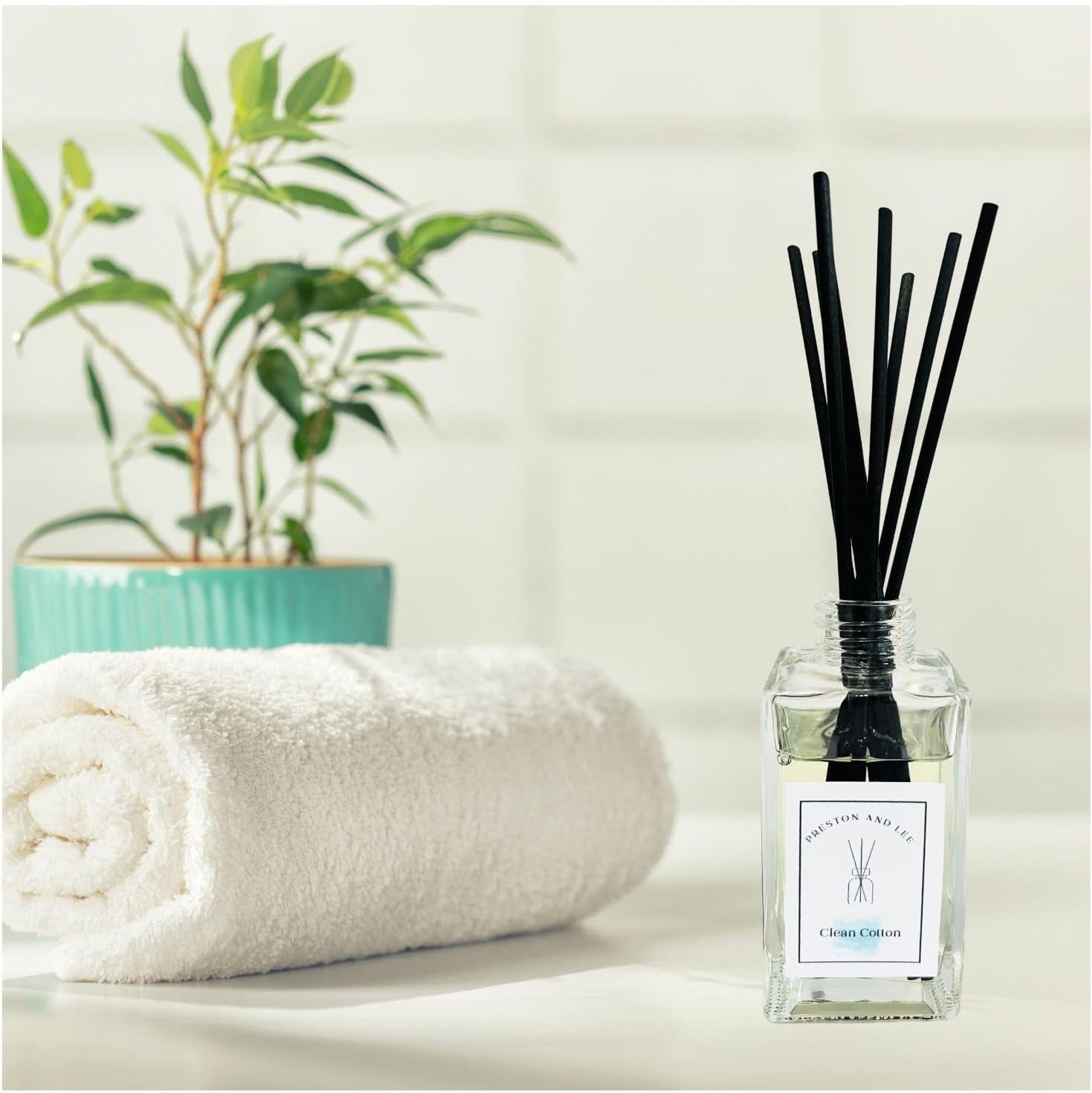 Preston and Lee Reed Diffuser Set 100ml Clean Cotton Scented