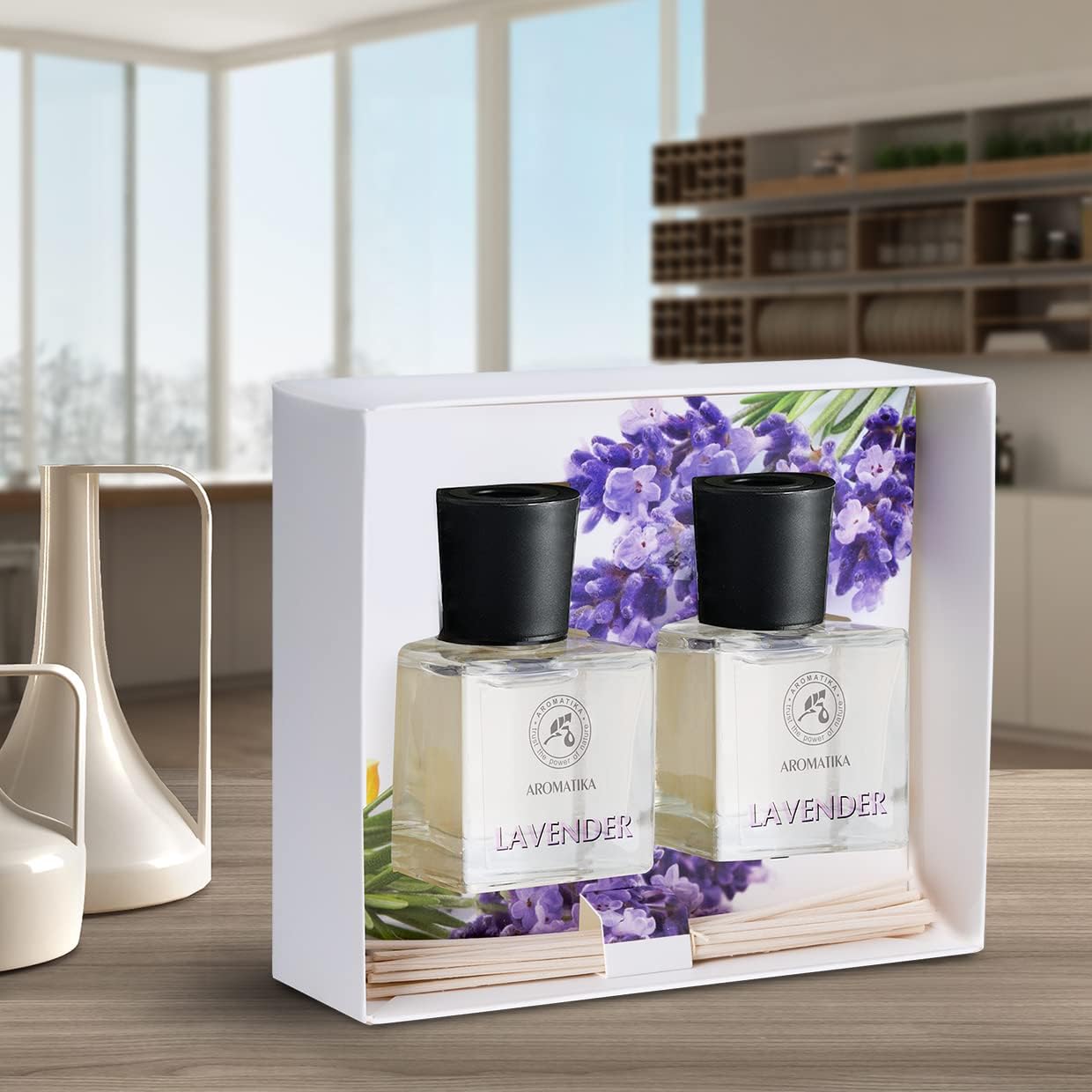 Lavender Reed Diffuser Set 34 Fl Oz 100ml - 2 x 50ml