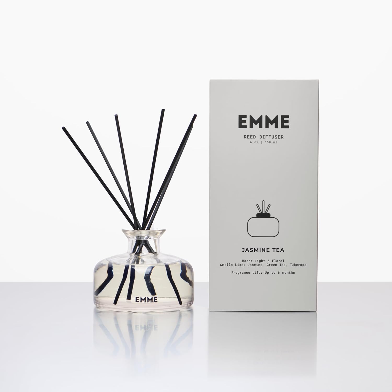 EMME NYC 6 oz Jasmine Tea Scented Reed Diffuser