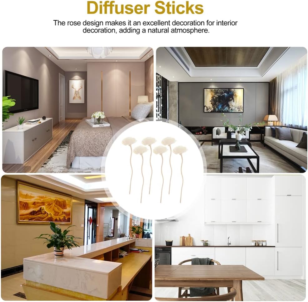 Angoily Reed Diffuser Sticks 6PCS Natural Rattan for Aroma