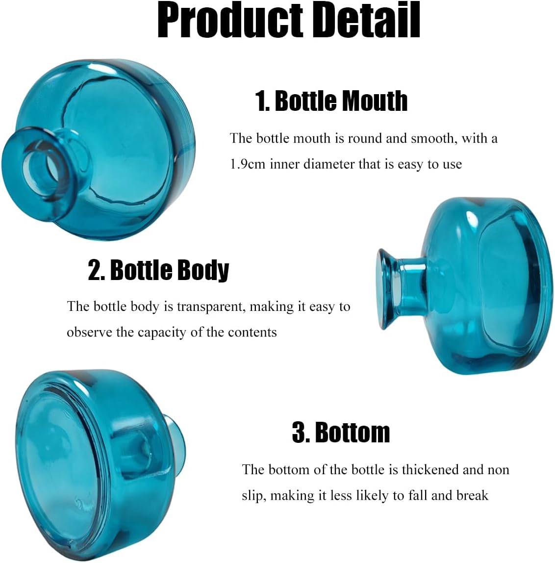 200ml Blue Round Refillable Diffuser Bottle