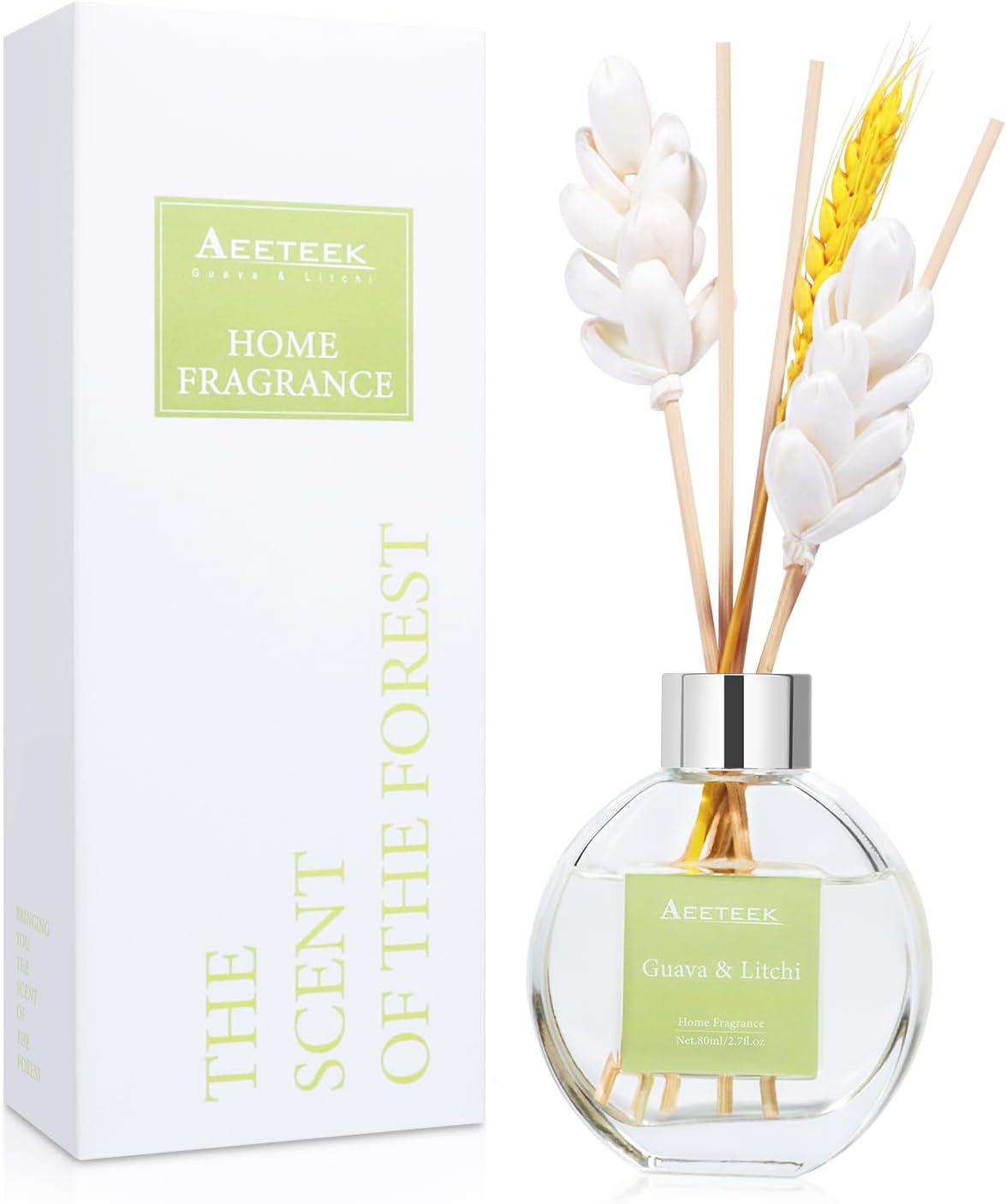 Guava Litchi Reed Diffuser Set - 80ml Strong Fragrance