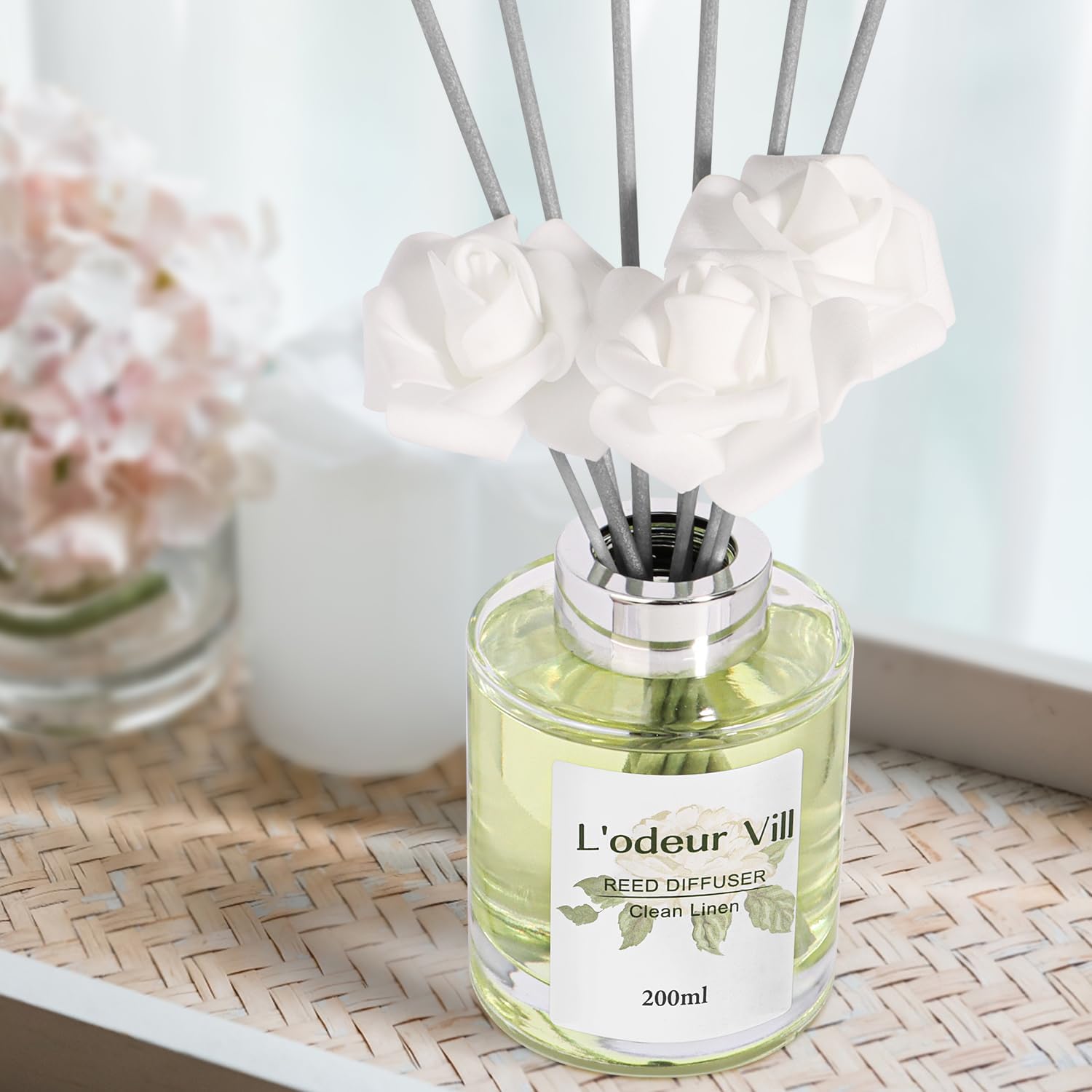 Lodeur Vill Reed Diffuser Set 67 oz Clean Linen Scent