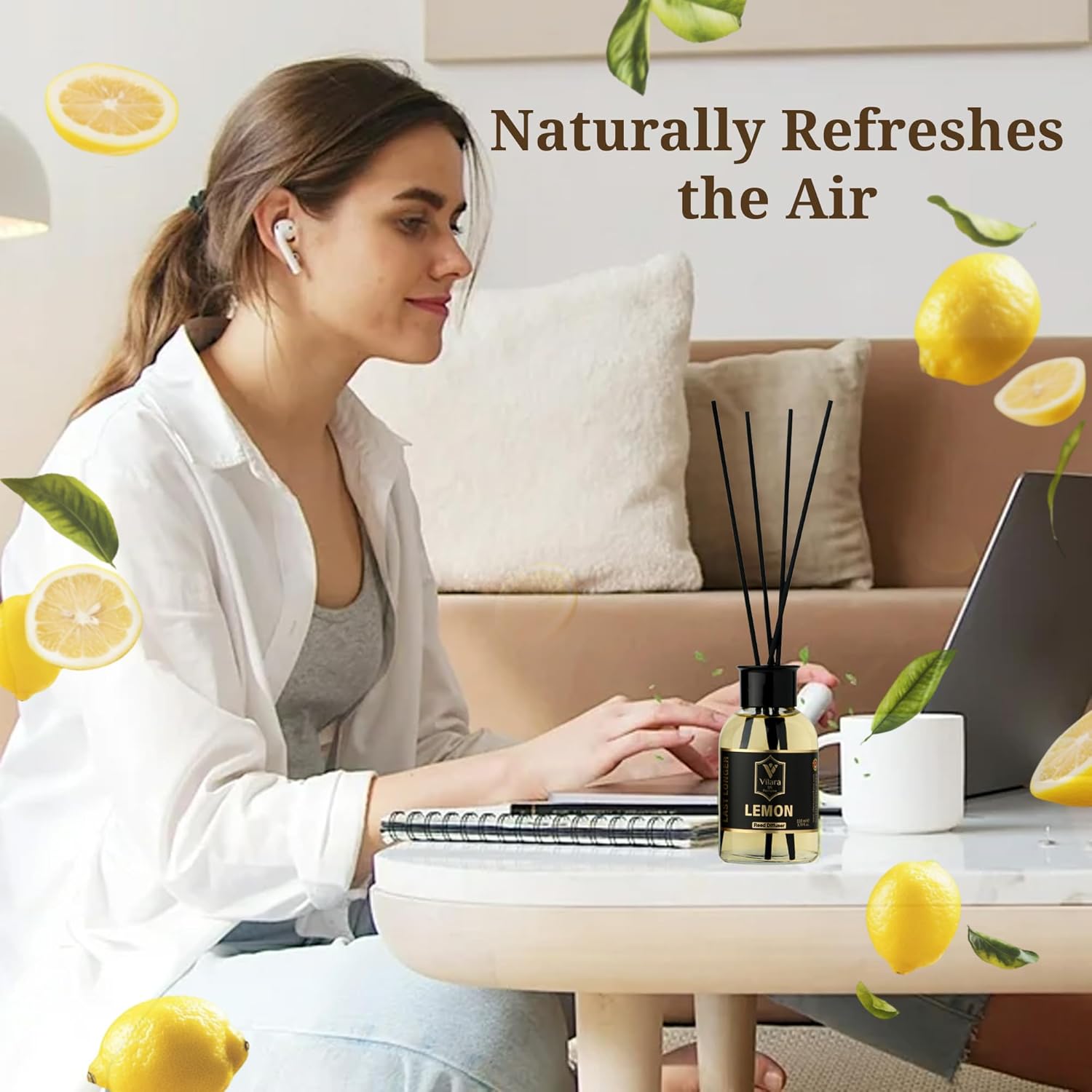 Lemon Reed Diffuser Set - Fresh Scented Diffusers