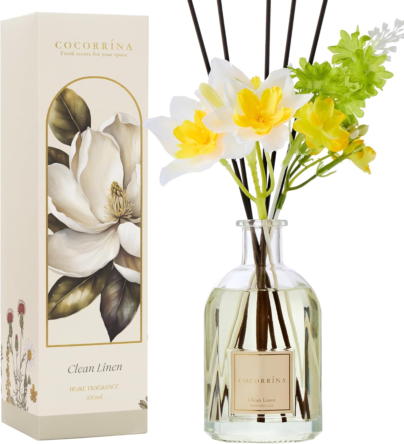 COCORRINA Reed Diffuser Clean Linen 85 Floz