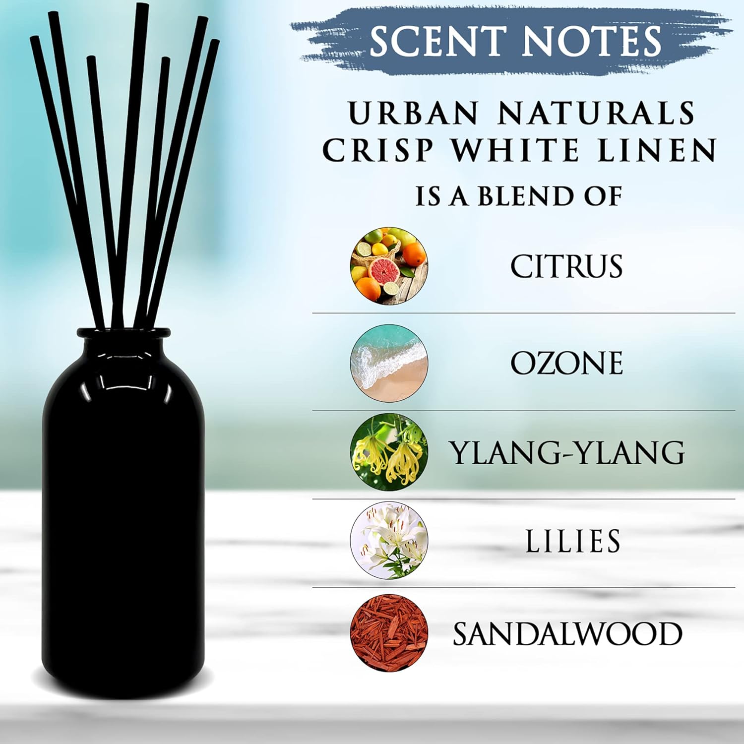Urban Naturals Crisp White Linen Reed Diffuser Gift Set