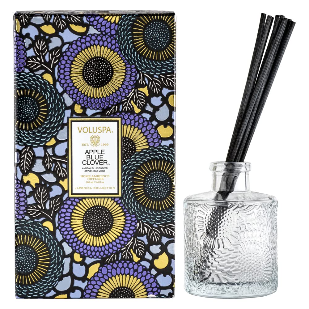 Voluspa Japonica Reed Diffuser Apple Blue Clover