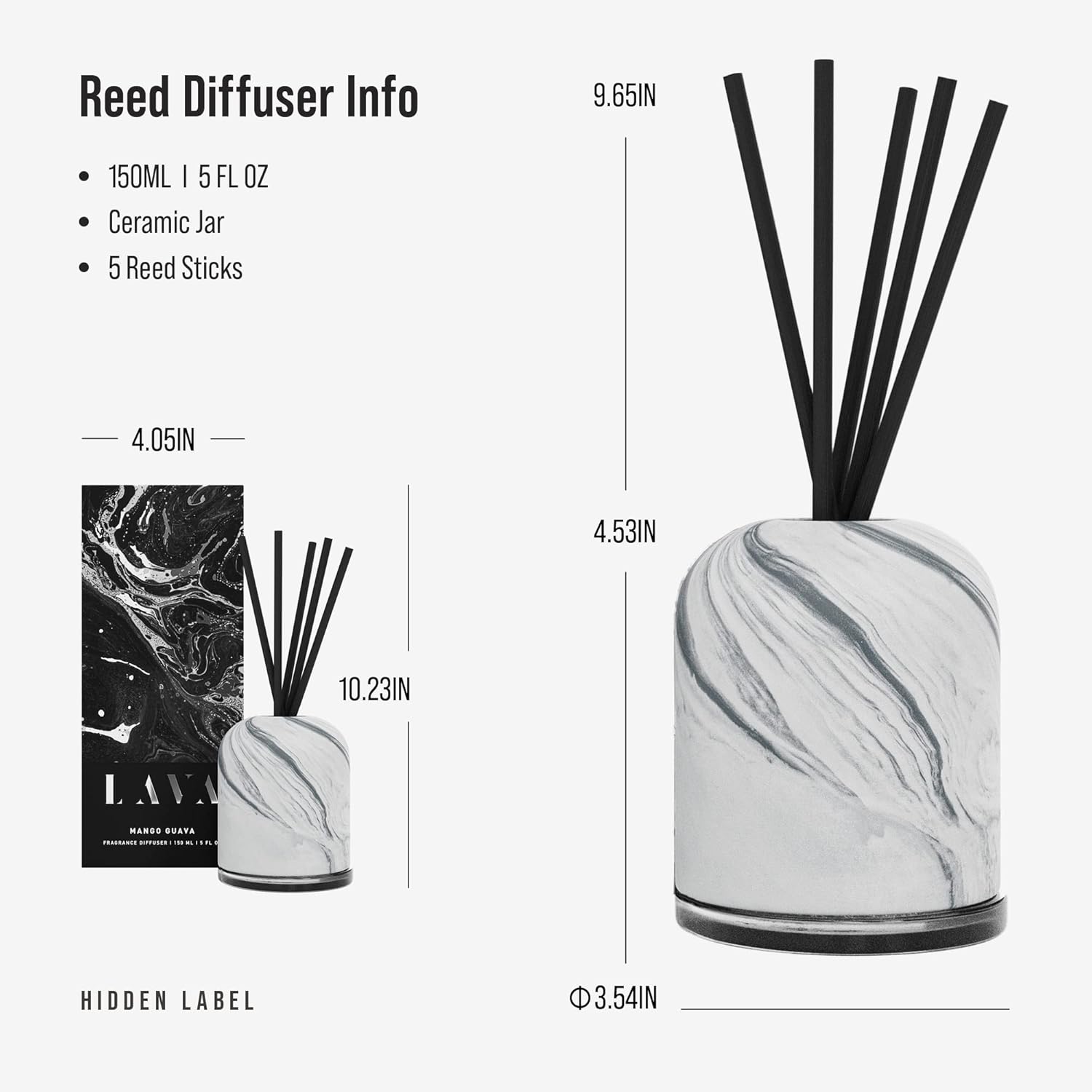 Hidden Label Lava Fragrance Reed Diffuser Set