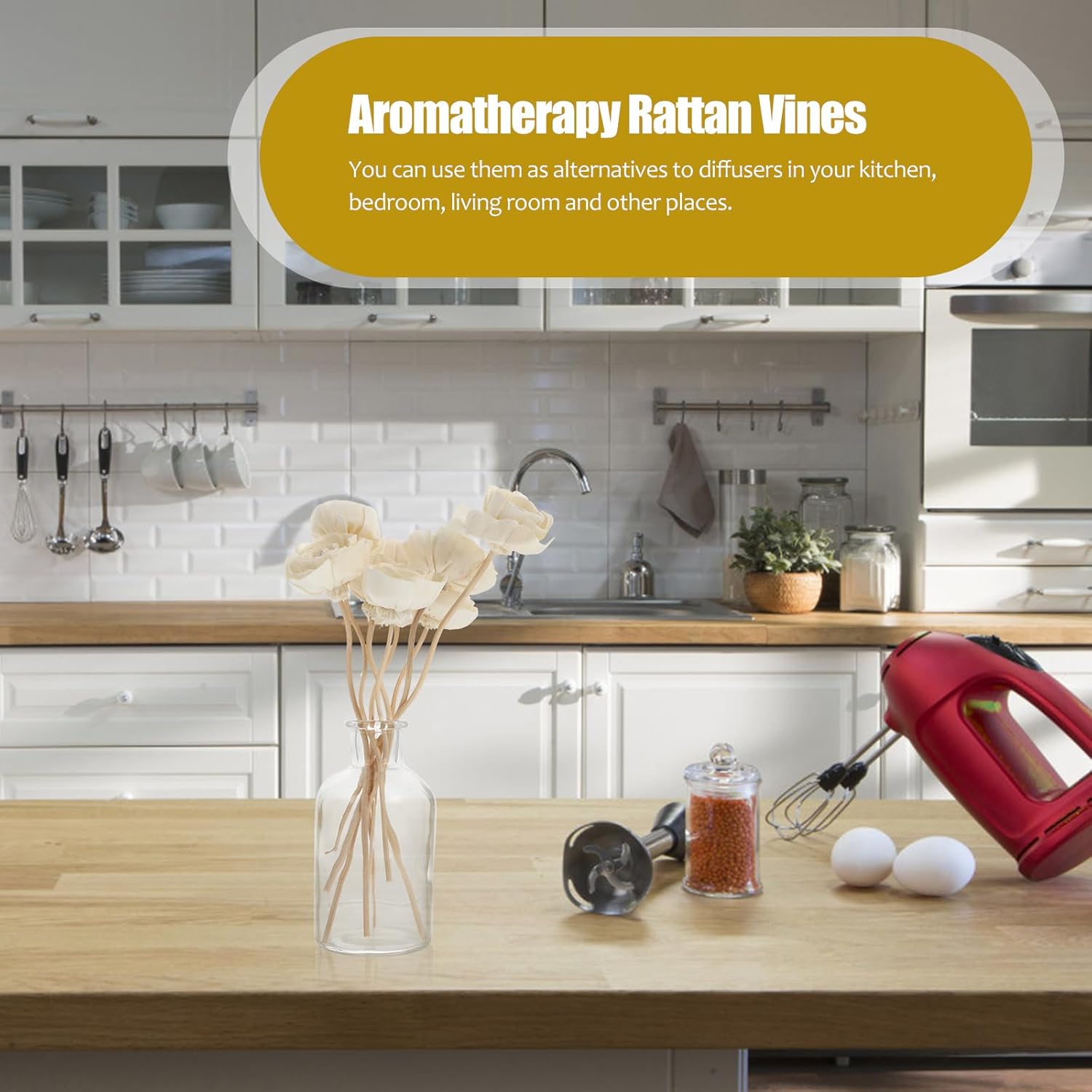8pcs Natural Rattan Sticks for Diffuser Oils Home Decor