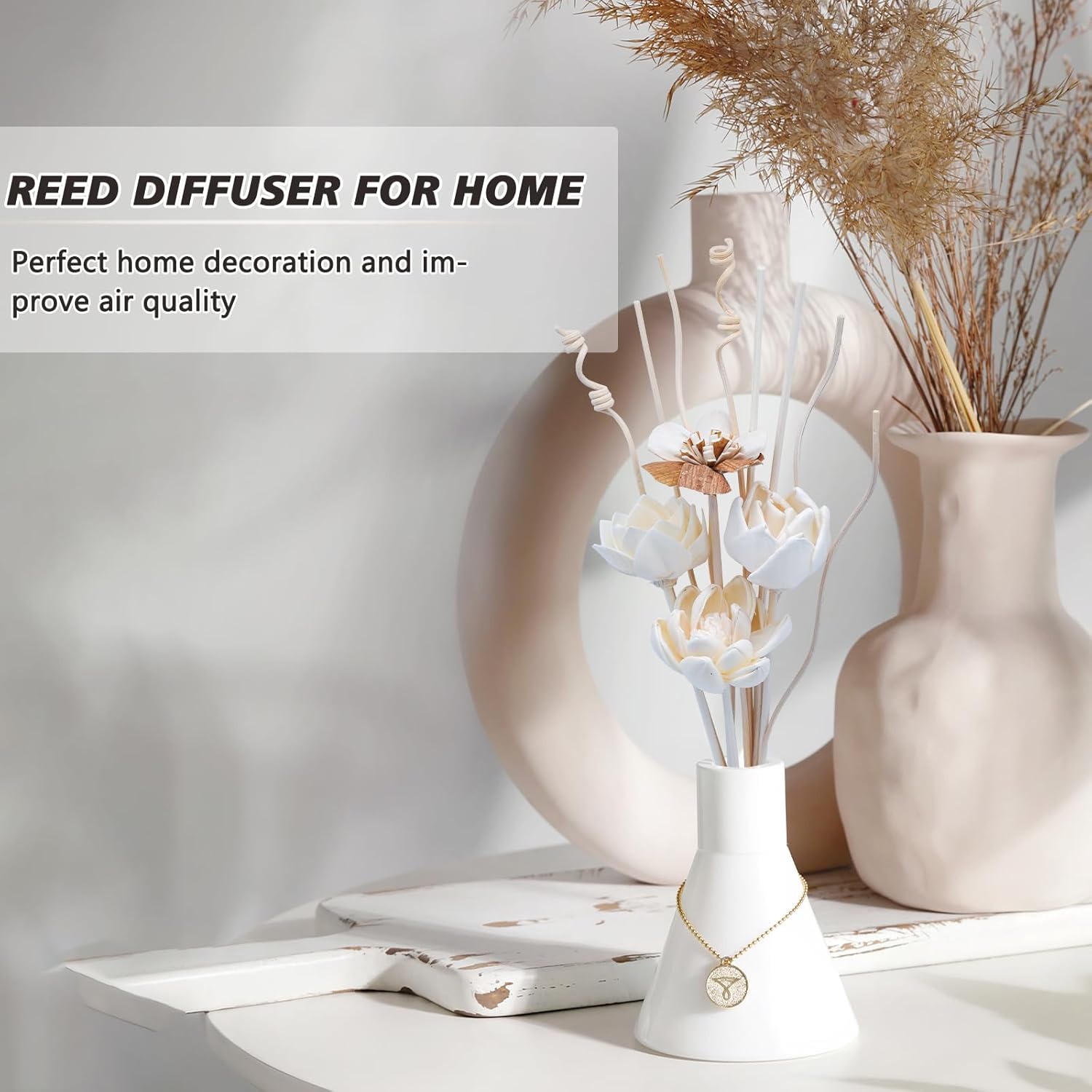 Oxmidud Flowers Reed Diffuser Sticks Set