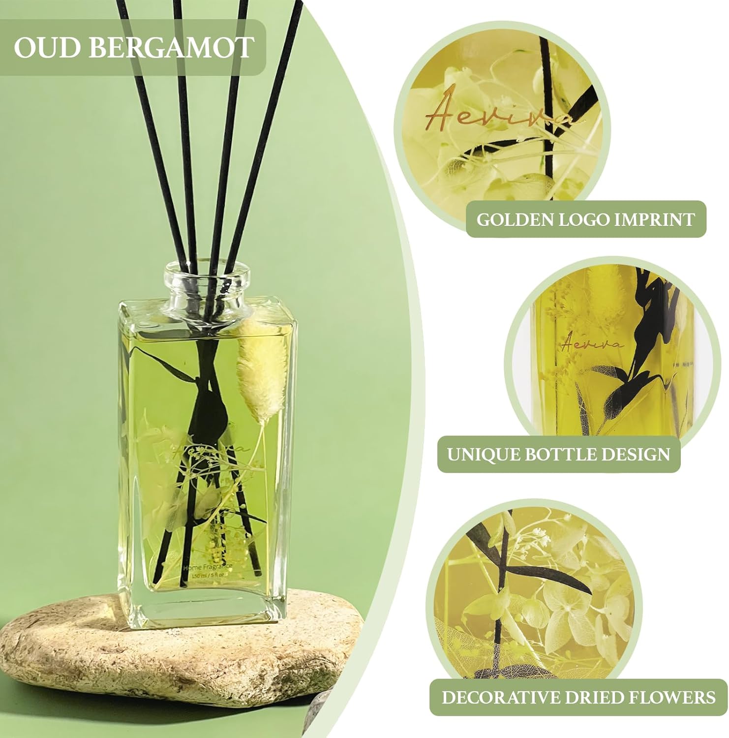 Aeviva Reed Diffuser Set Oud Bergamot Scent