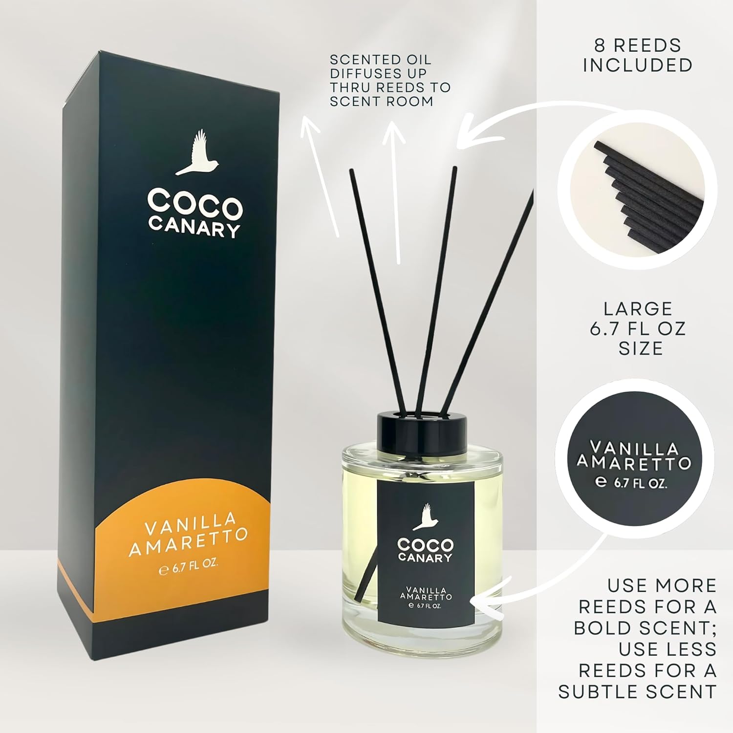 Coco Canary 67 Oz Reed Diffuser Vanilla Amaretto
