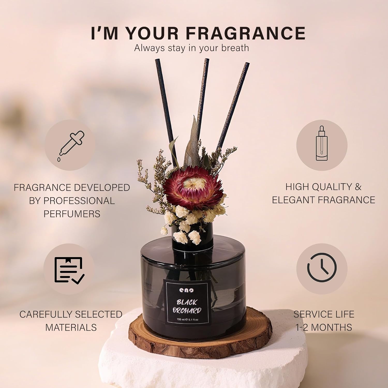 Flower Reed Diffuser Set with Essential Oils