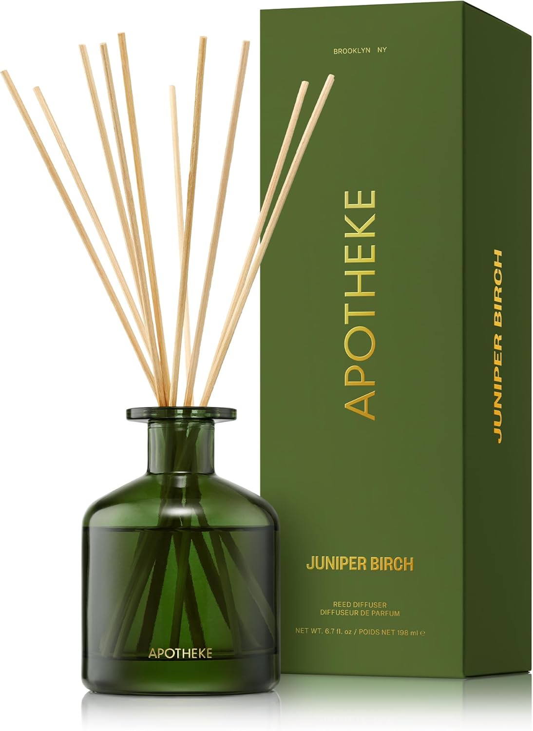 Apotheke Juniper Birch Reed Diffuser Set - Long-Lasting Luxury Home Fragrance