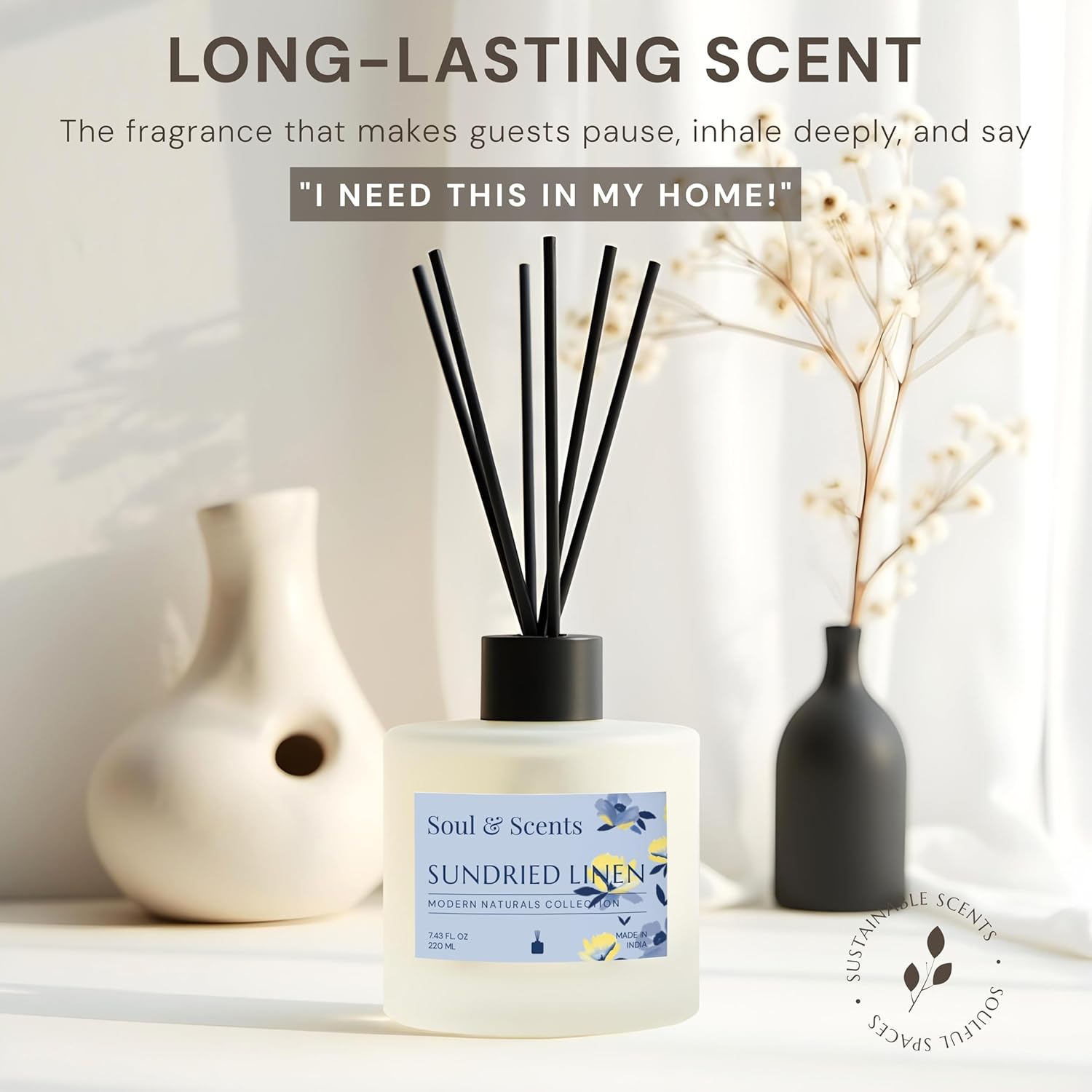 Soul Scents Reed Diffuser Set Sundried Linen
