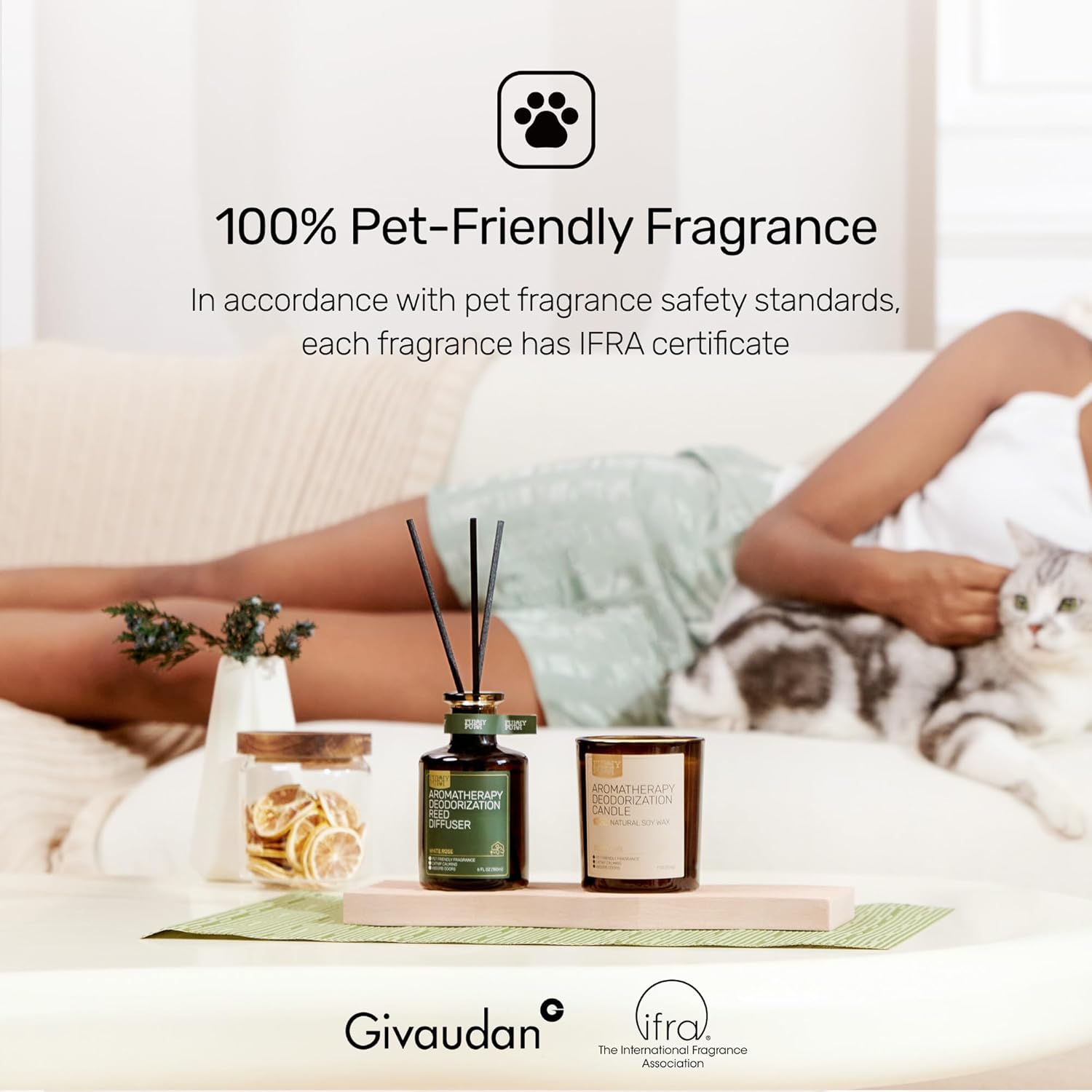 Furrypurr Reed Diffuser Pet Odor Elimination Lily of the Valley 6 Oz