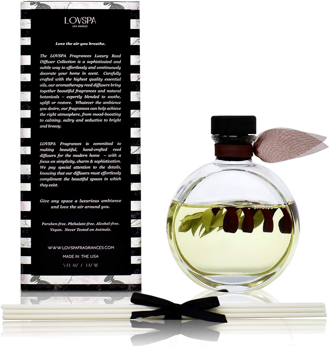 LOVSPA Luxury Home Diffuser Set with Sandalwood Green Citrus Scent