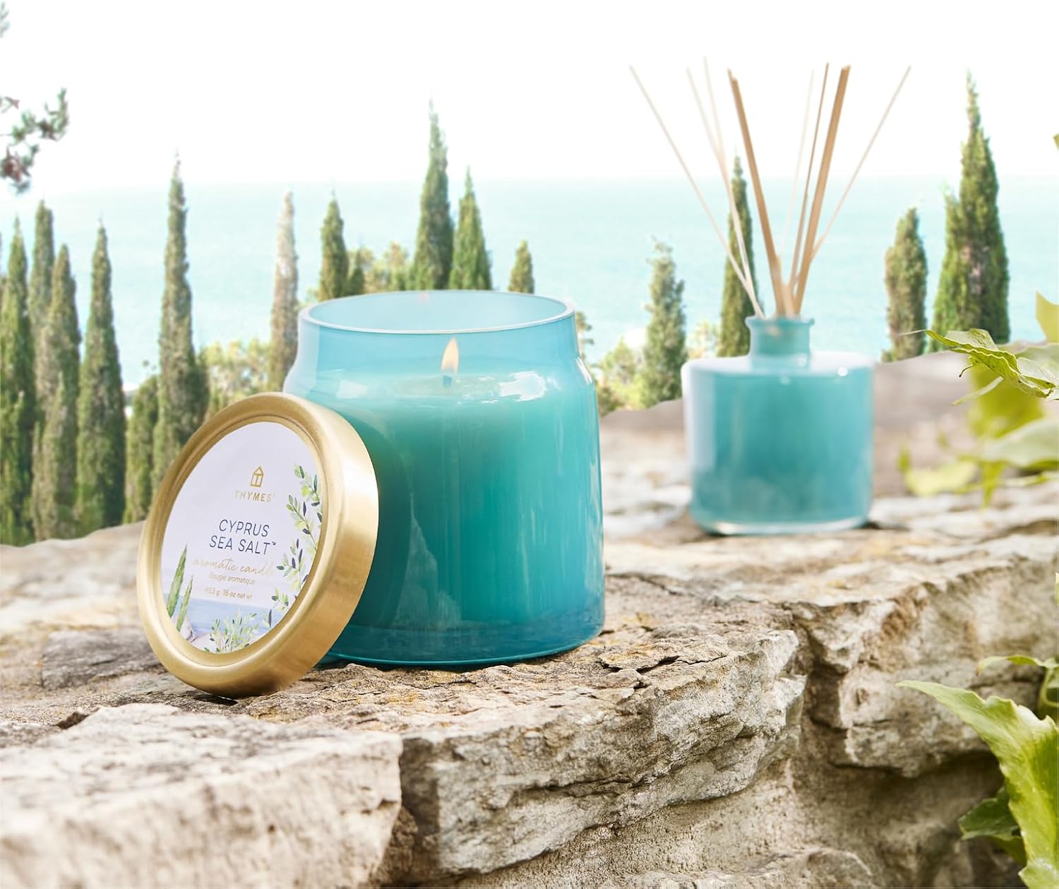 Thymes Cyprus Sea Salt Reed Diffuser Set - 4 Fl Oz