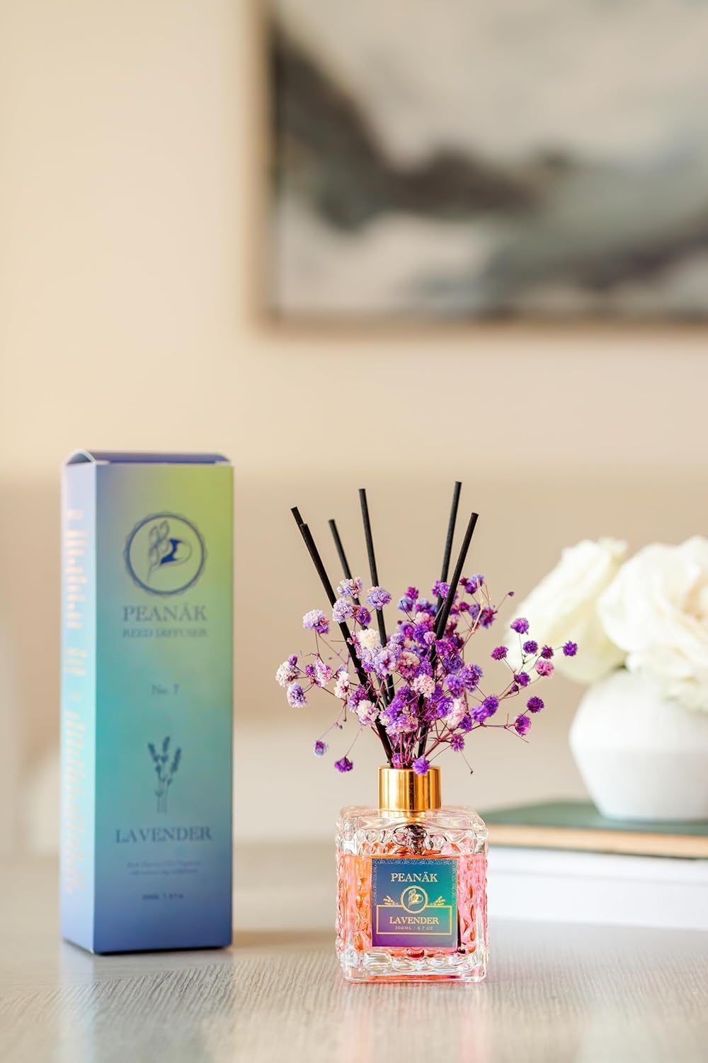PEANAK Reed Diffuser Set - French Lavender 67oz 2 Pack