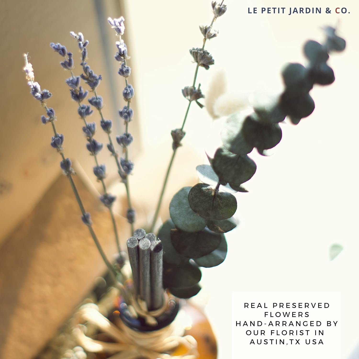 Reed Diffusers with Real Dried Flowers - Fragrance Set for Home Office