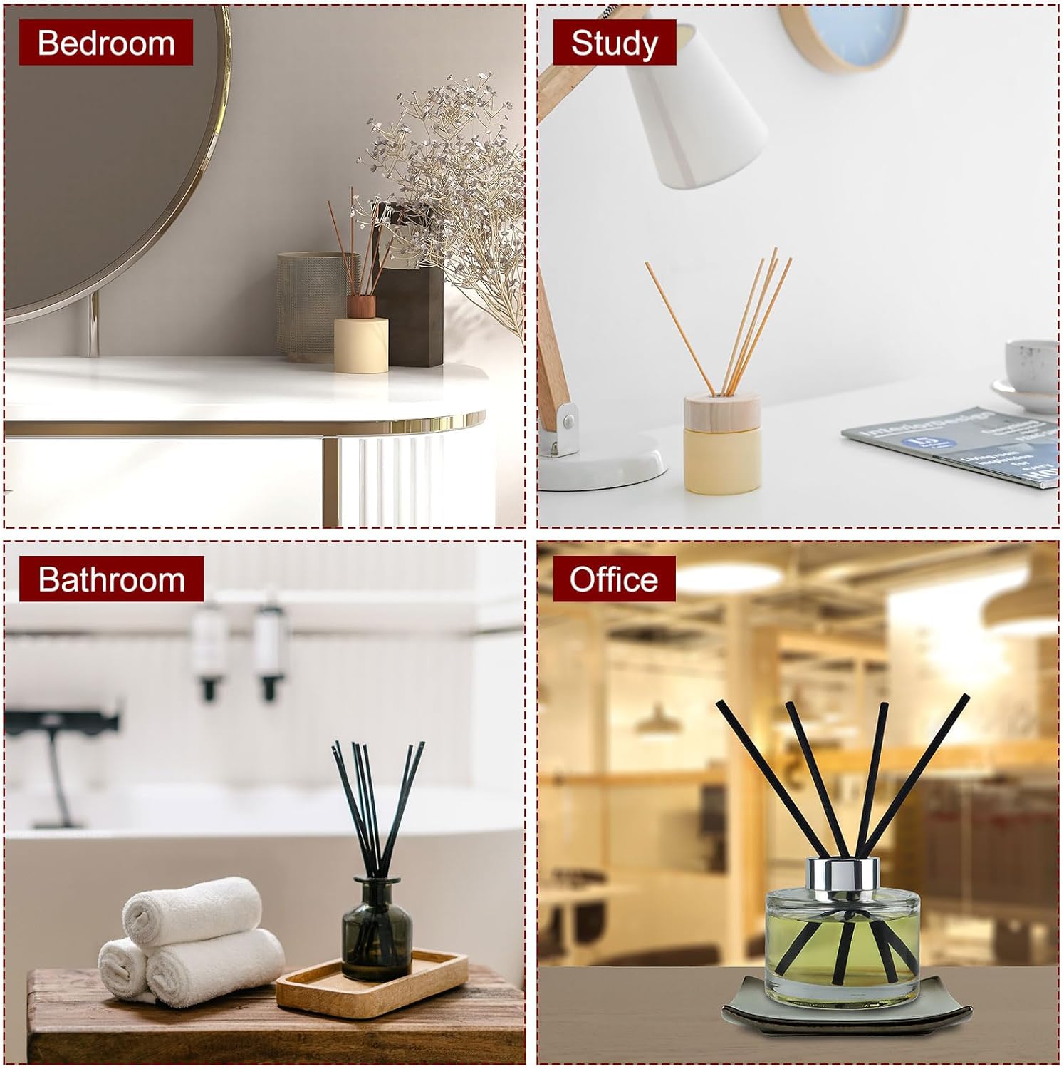 HARFINGTON 140ml Refillable Diffuser Bottle with Silver Cap