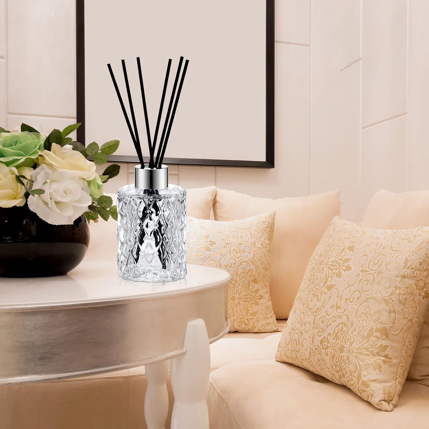 Norme 6-Piece Glass Reed Diffuser Set with Sticks and Caps