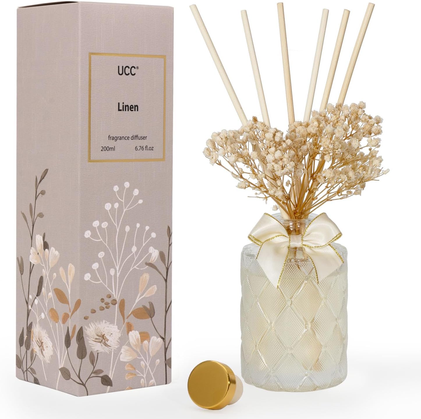 UCC Premium Reed Diffuser Set with Preserved Flower Sticks