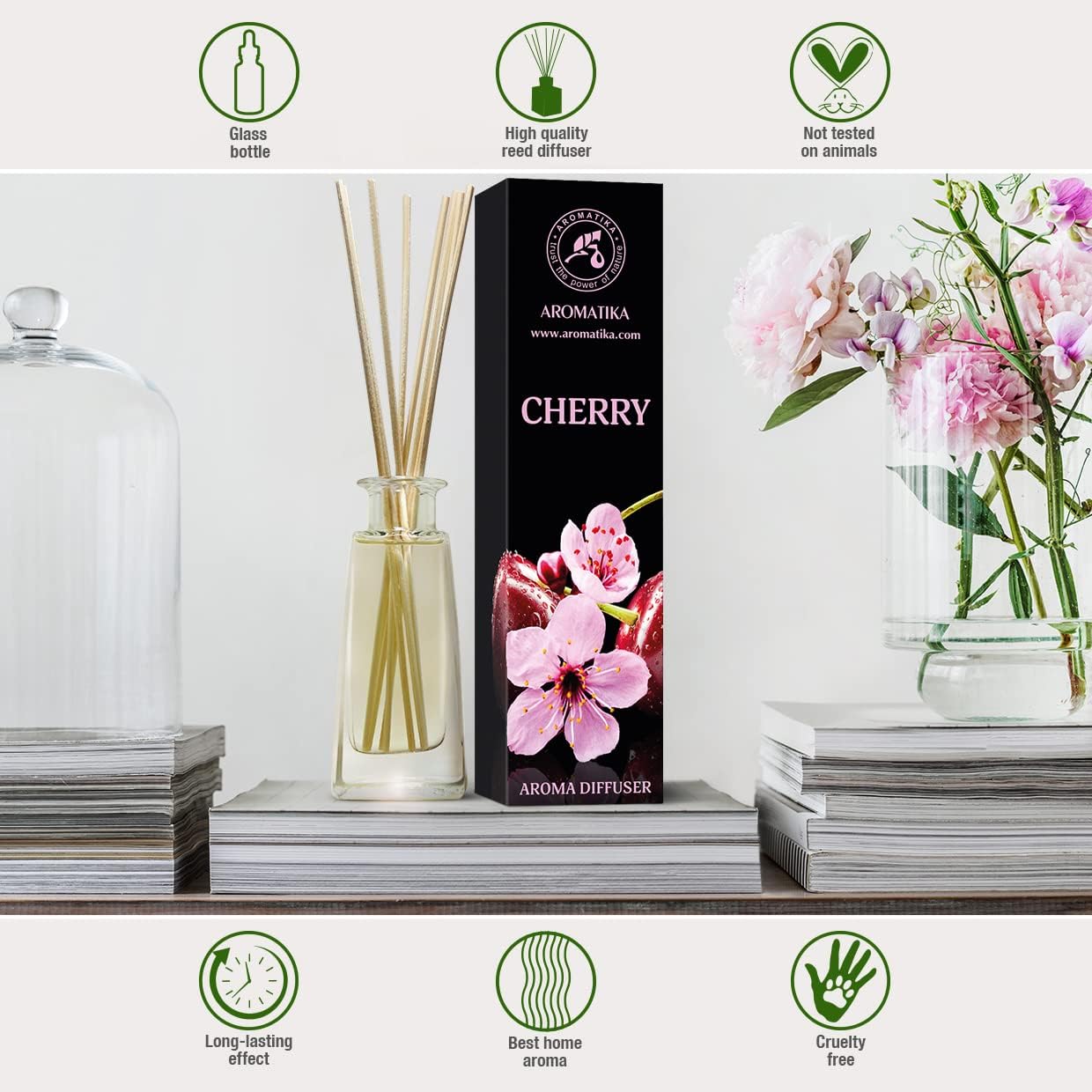 Cherry Aroma Diffuser 34 Fl Oz - Reed Diffuser Set