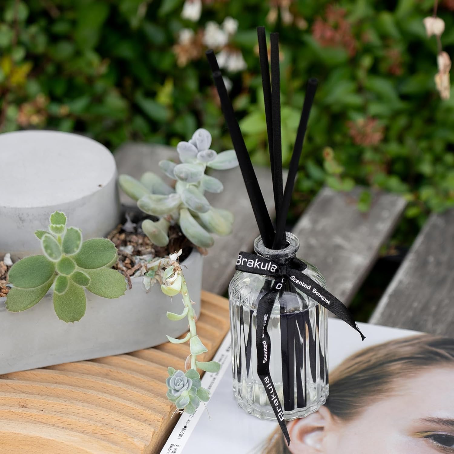 Brakula 2 Pack White Jasmine Mint Reed Diffuser Set