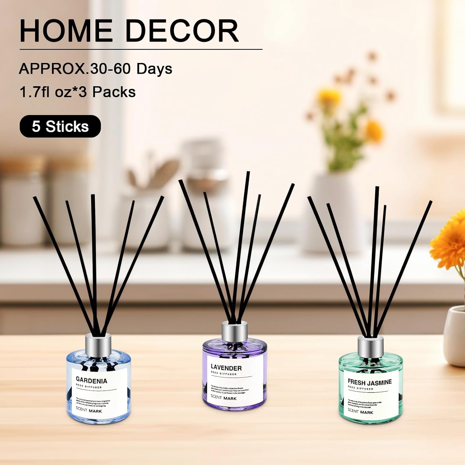 POWSHELF 3 Scent Reed Diffuser Set